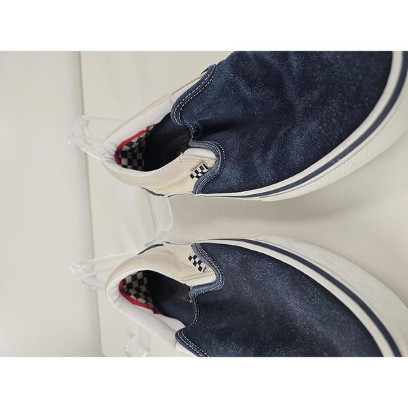 Vans Classic Slip-On Sneakers in Navy and Cream main image 4